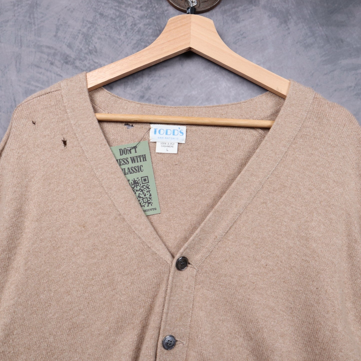 90s Tan Todd's San Antonio Cashmere Cardigan 5477