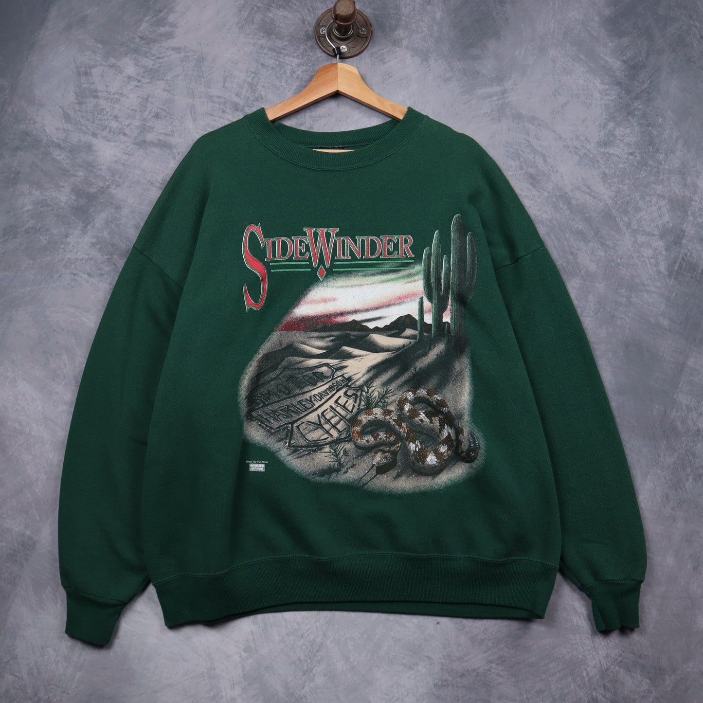 90s Green Harley Davidson Sidewinder Desert Crewneck Sweatshirt 5111