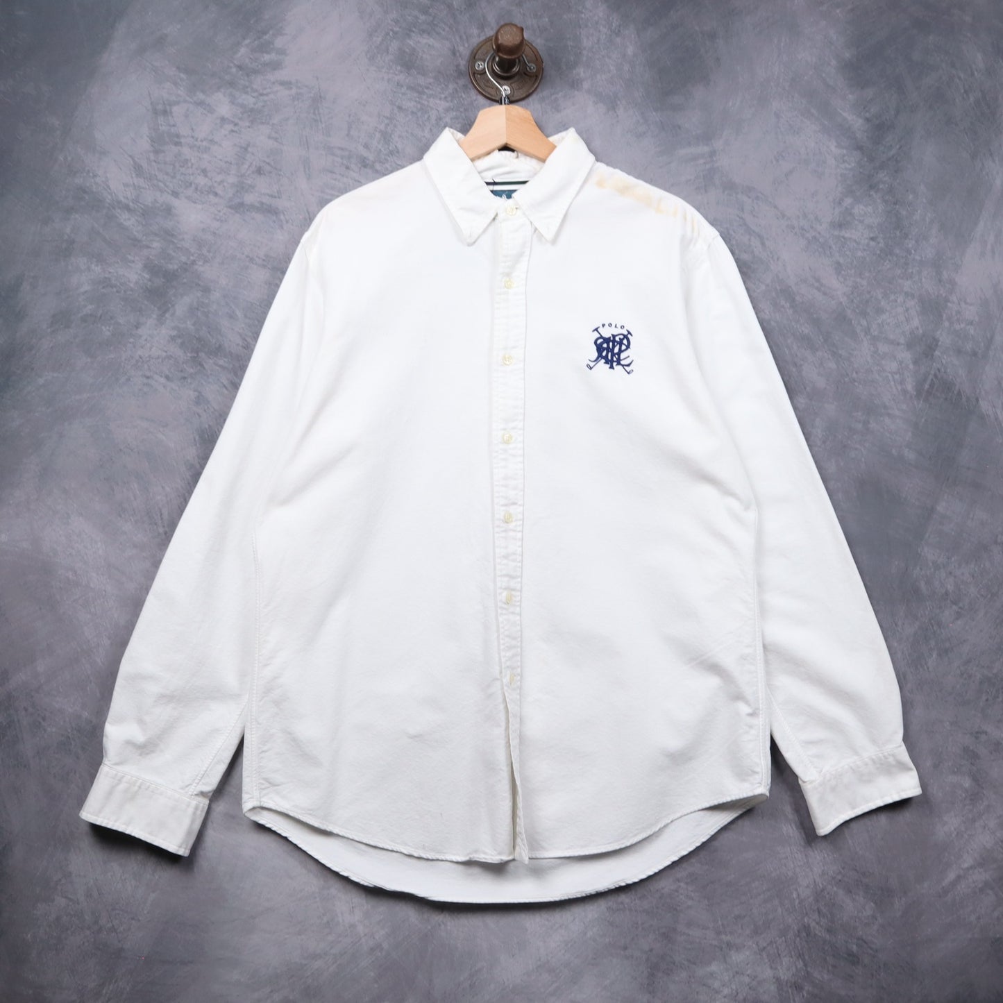 90s White Polo Ralph Lauren Crest Button Up Shirt 5545