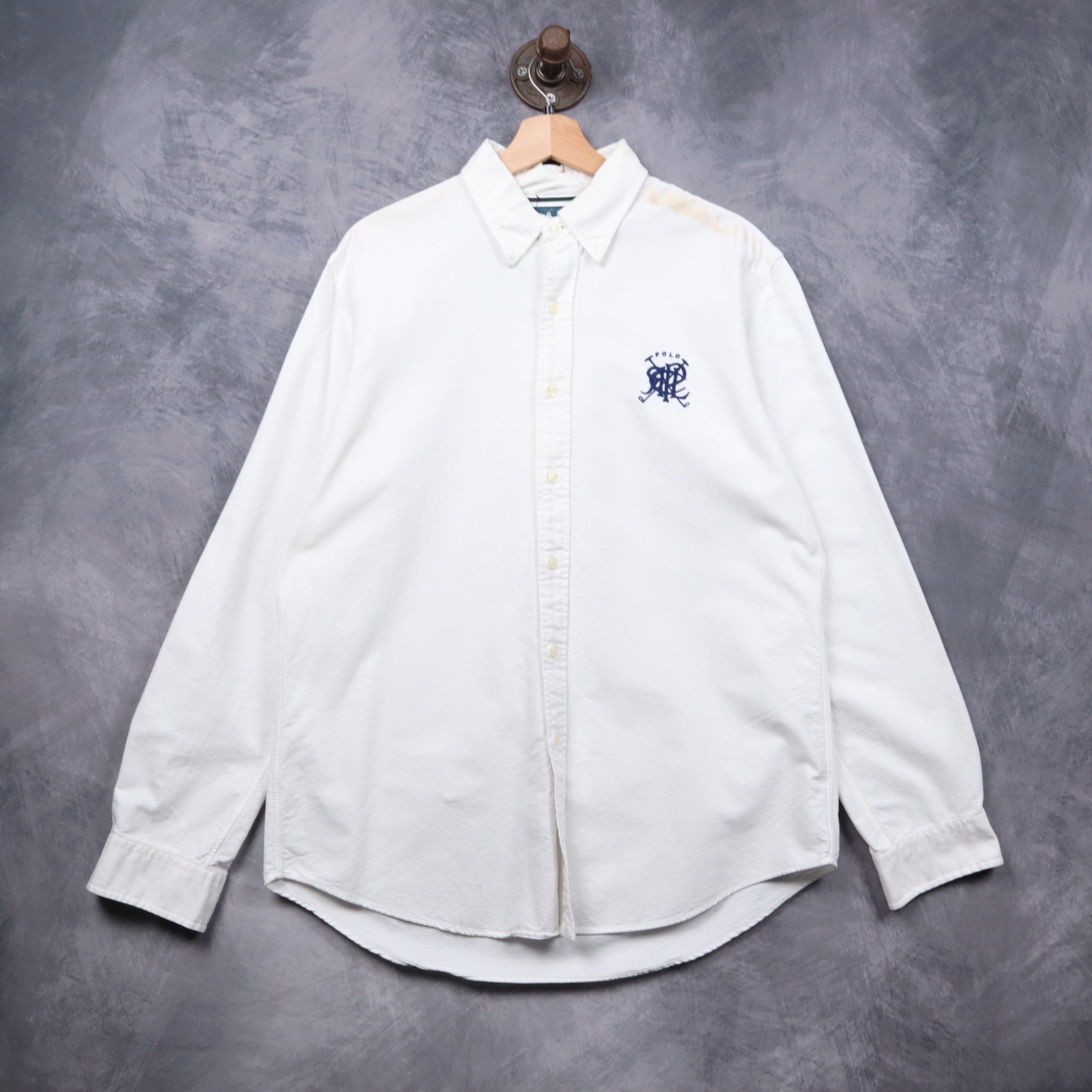 90s White Polo Ralph Lauren Crest Button Up Shirt 5545