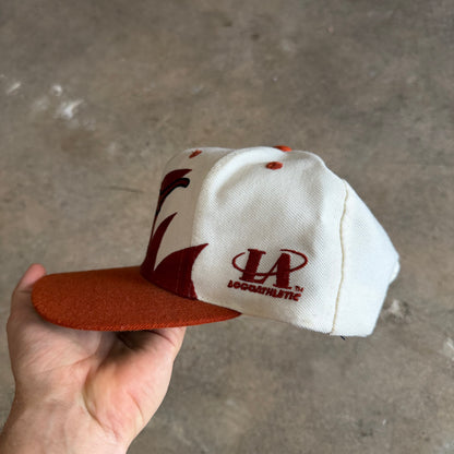 90s White Texas Longhorns Logo Athletic Sharktooth Snapback Hat 5791