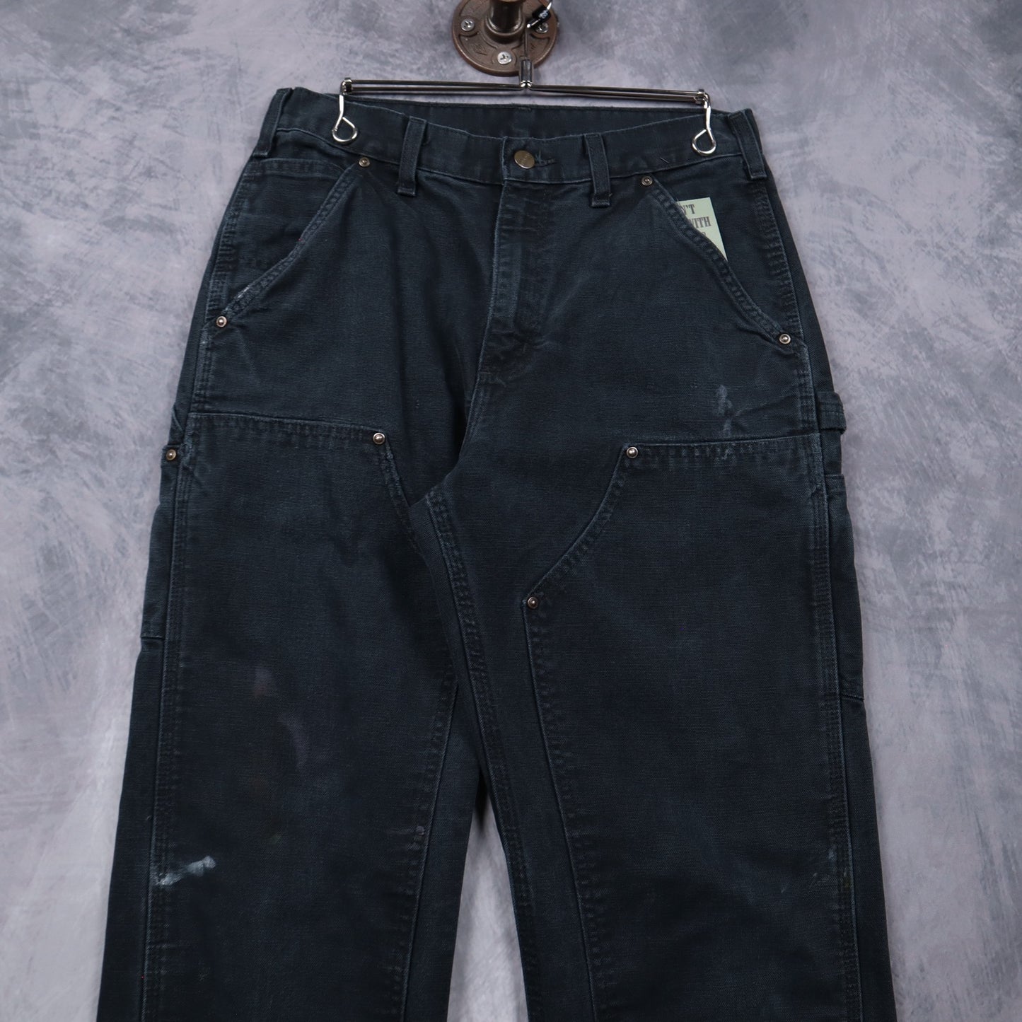 00s Faded Black Carhartt Double Knee Carpenter Work Pants 5089