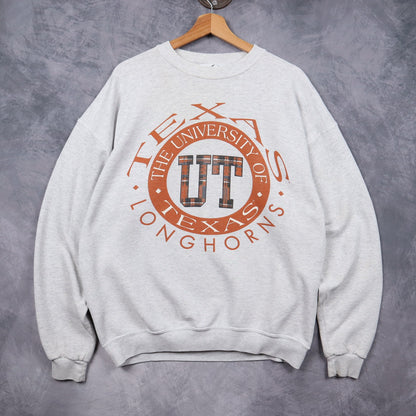 90s Grey University of Texas Longhorns Crewneck Sweatshirt 5709