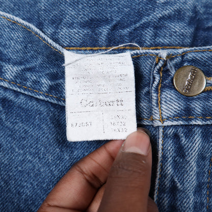 90s Medium Wash Carhartt Double Knee Denim Pants 5046