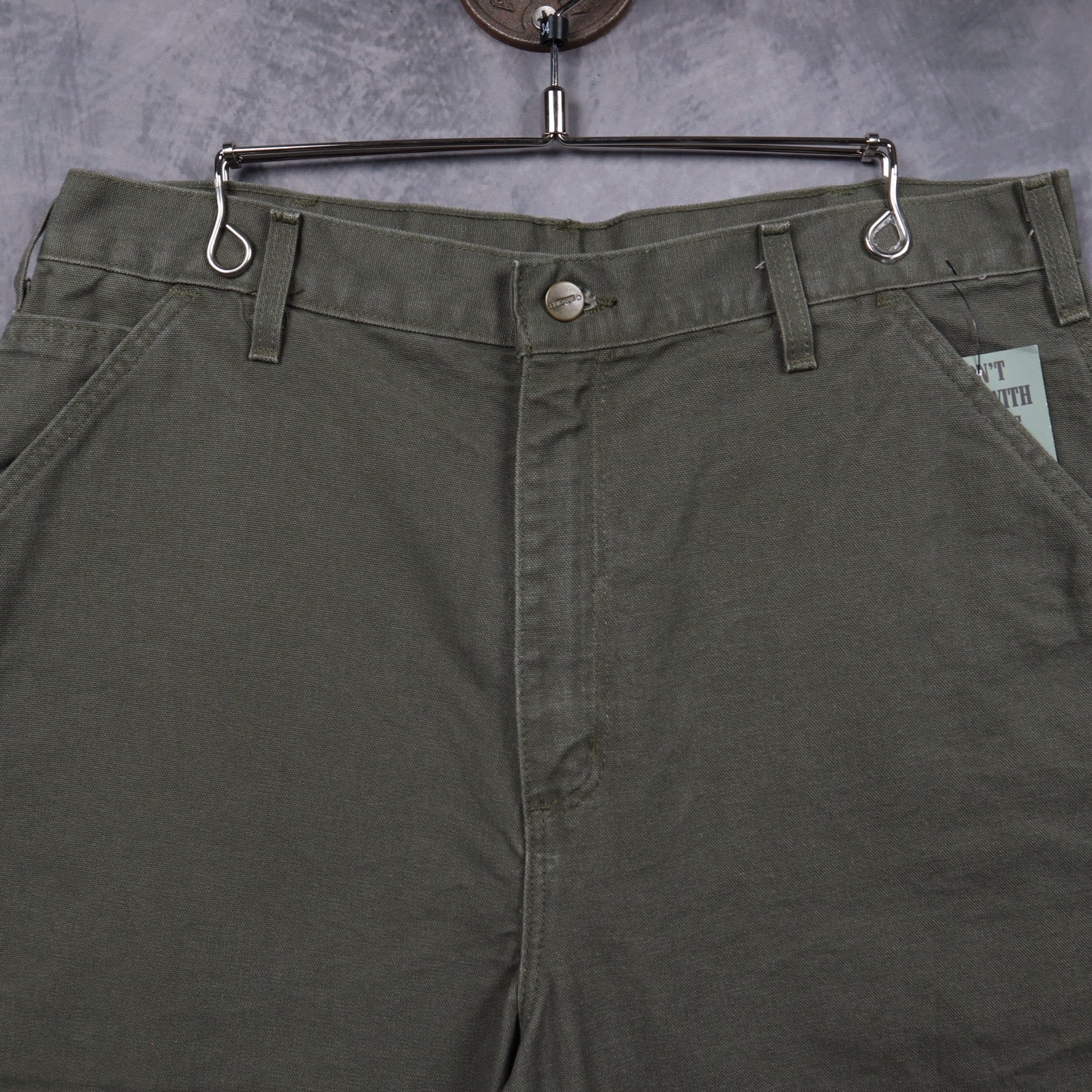 Y2K Olive Green Carhartt Washed Duck Work Shorts 5182
