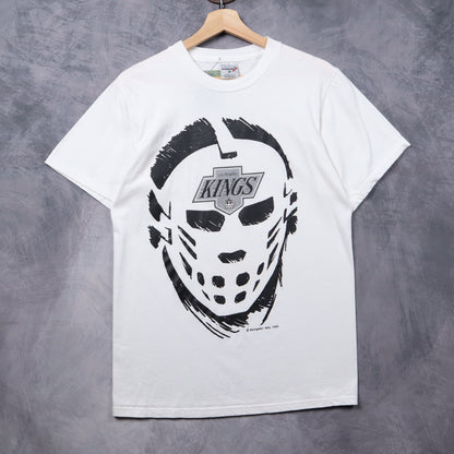 1990 White LA Kings Goalie Mask Shirt 5386