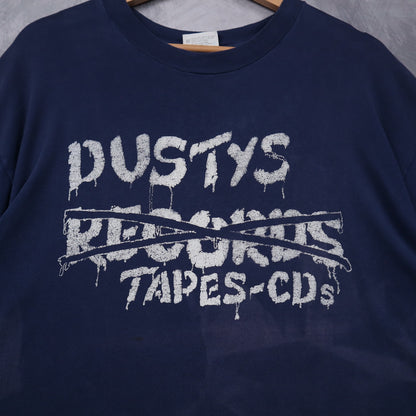 90s Navy Blue Dustys Records Tapes-CDs Shirt 4649
