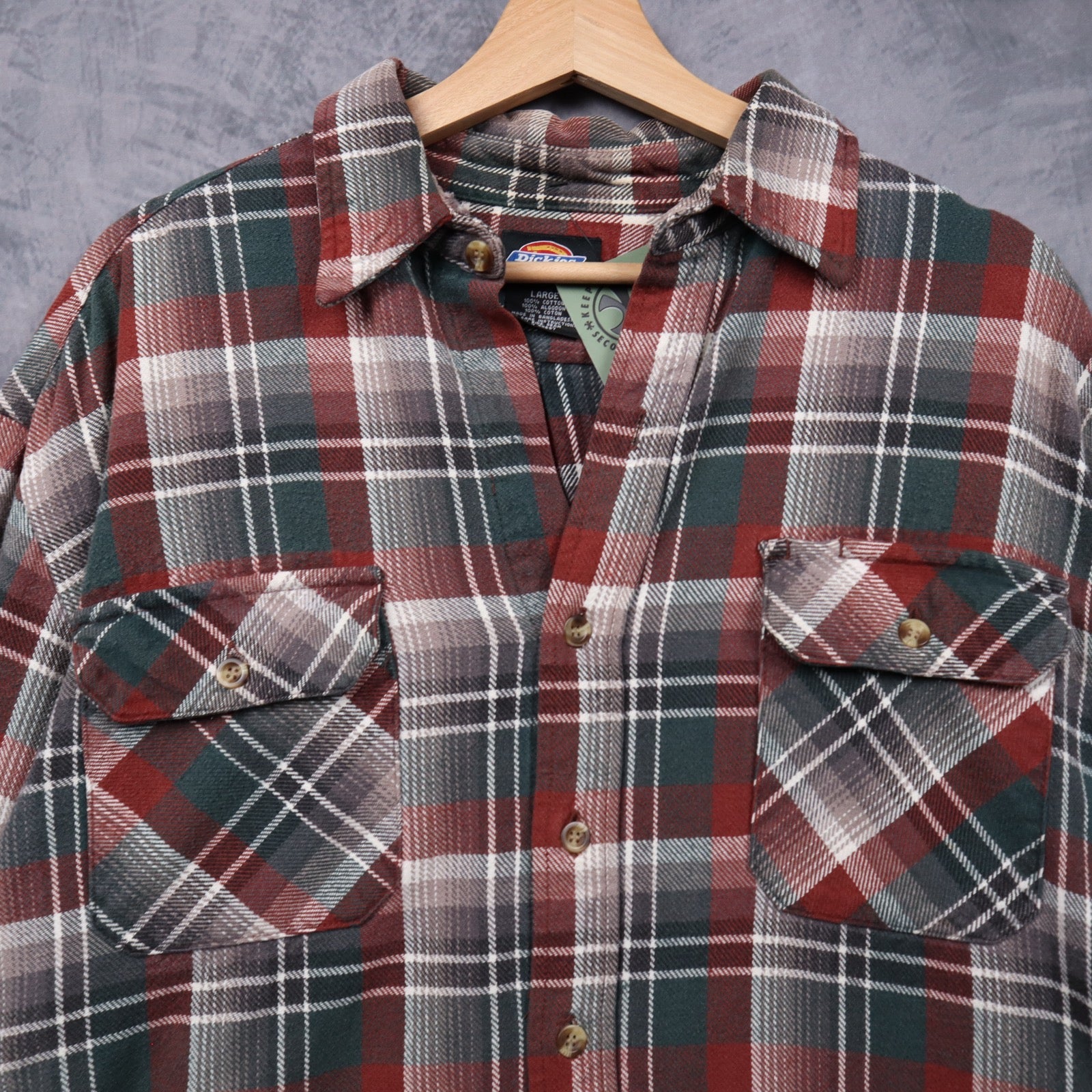 90s Red Plaid Dickies Flannel Shirt 5606