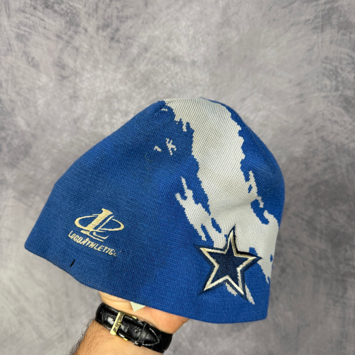 90s Blue Dallas Cowboys Logo Athletic Splash Beanie 6814