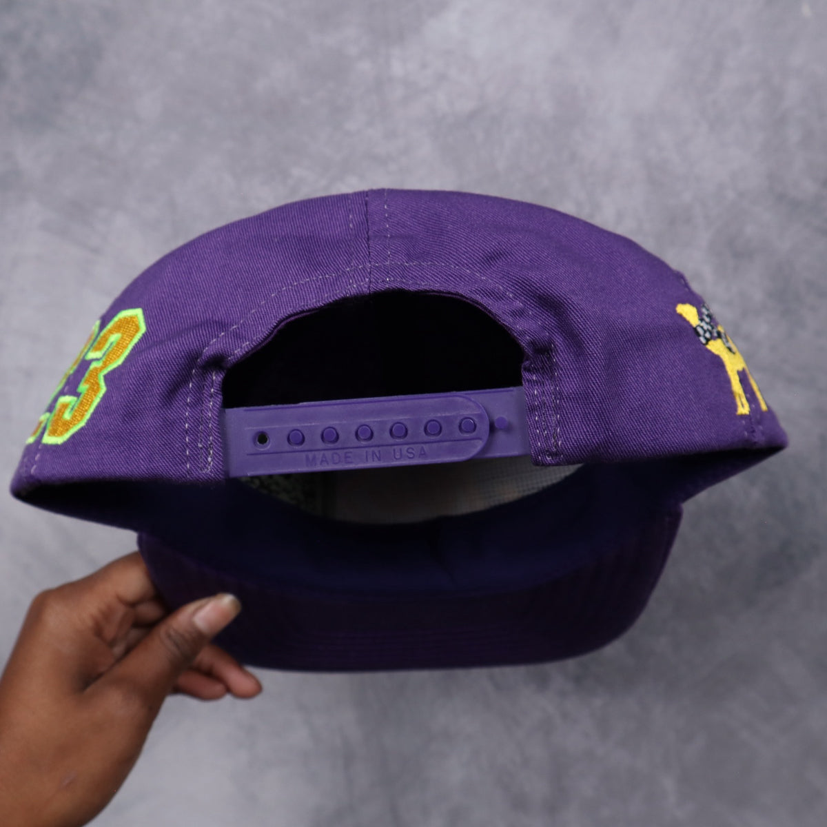 90s Purple Smokin' Joe's Racing #23 Jimmy Spencer Signed Snapback Hat 7288