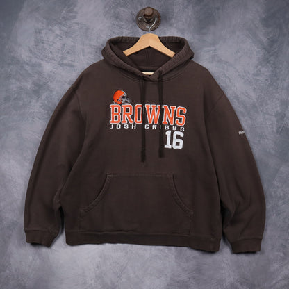 00s Brown Cleveland Browns Josh Cribbs 16 Hoodie 6471