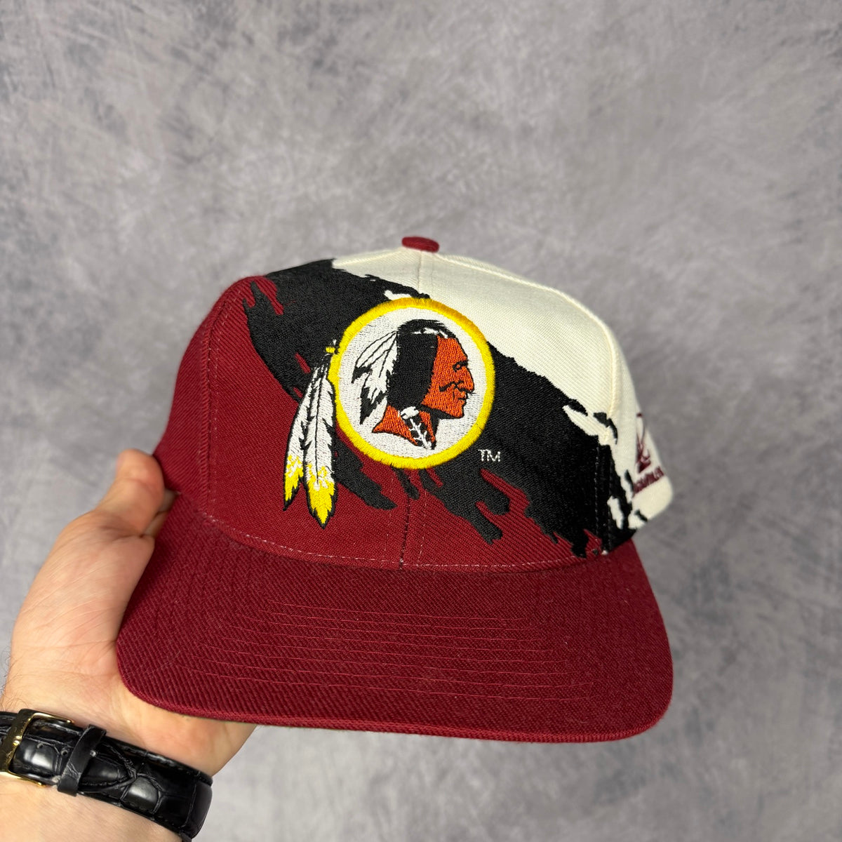 90s Washington Redskins Logo Athletic Splash Snapback Hat 6815