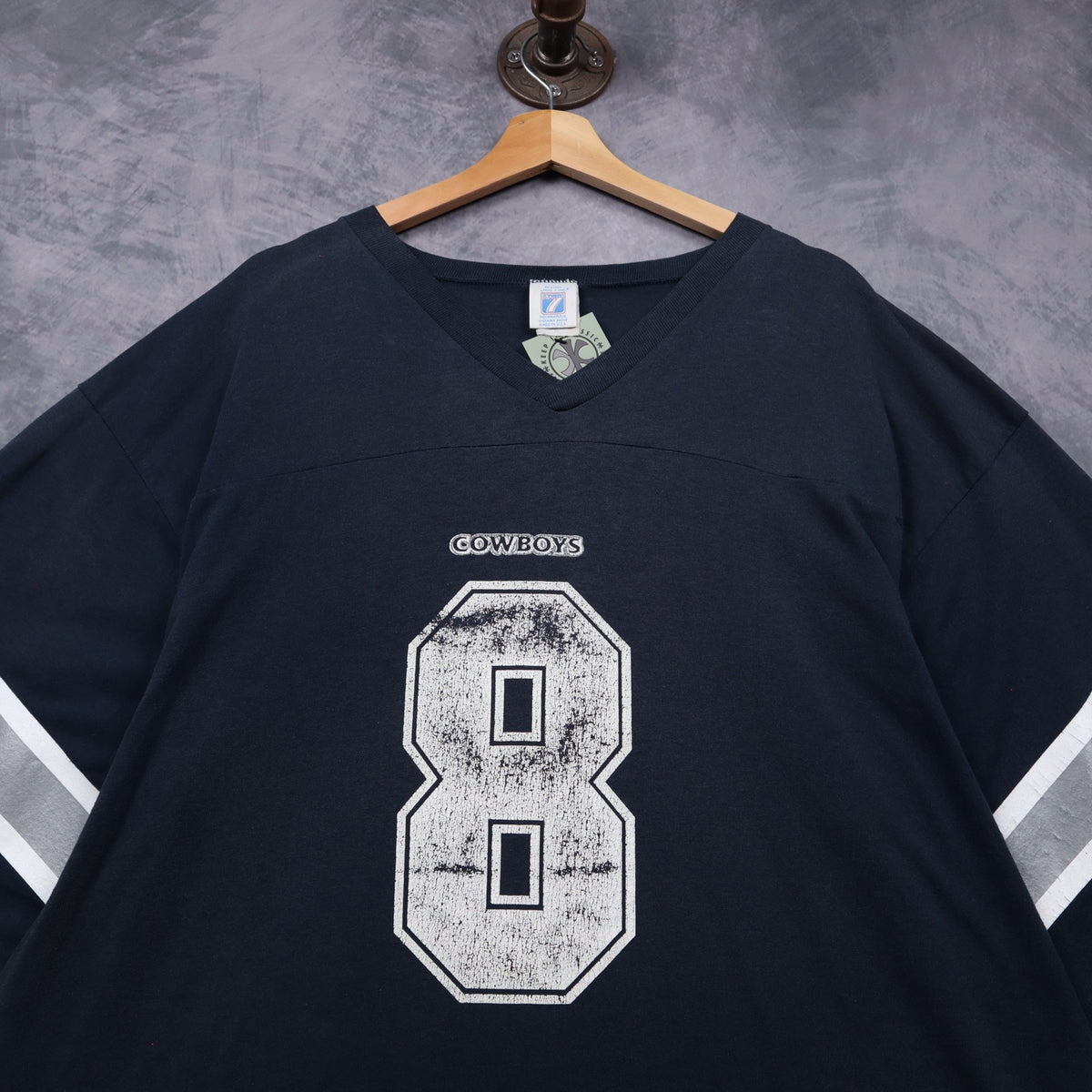 90s Navy Blue Dallas Cowboys Troy Aikman #8 Jersey Shirt 6650
