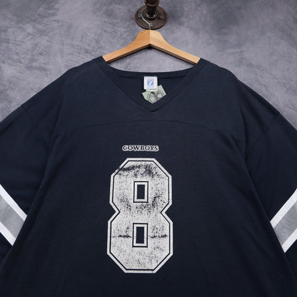 90s Navy Blue Dallas Cowboys Troy Aikman #8 Jersey Shirt 6650