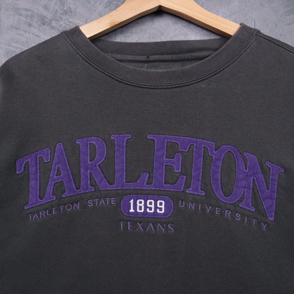 00s Dark Grey Tarleton State University TSU Crewneck Sweatshirt 5540