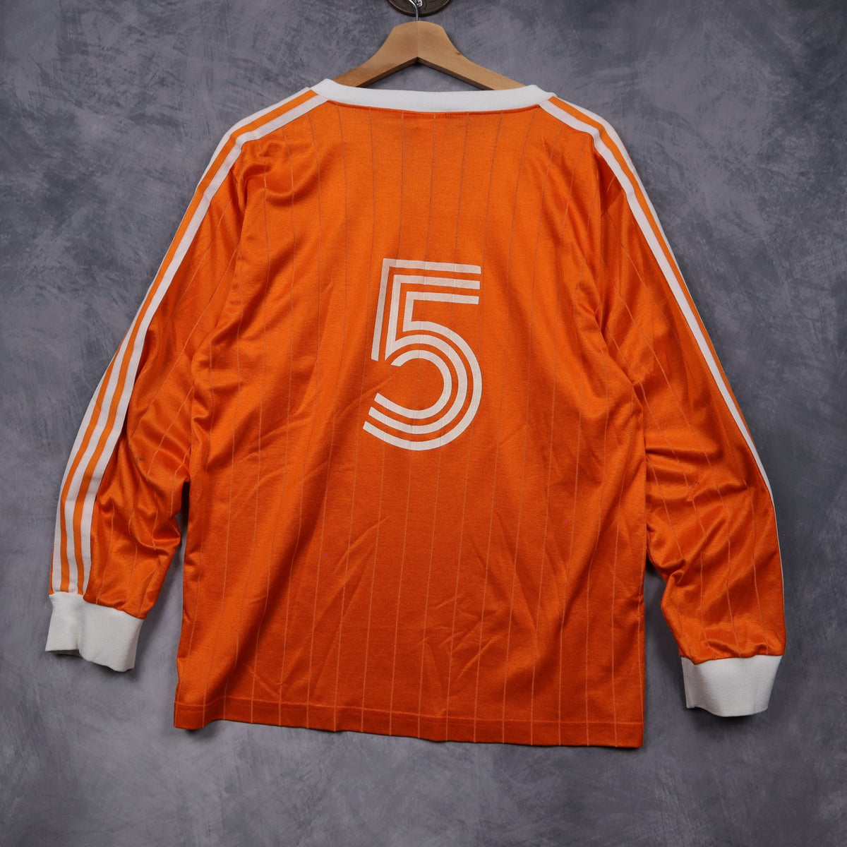 80s Orange Adidas Team Texas Long Sleeve Soccer Jersey 5888