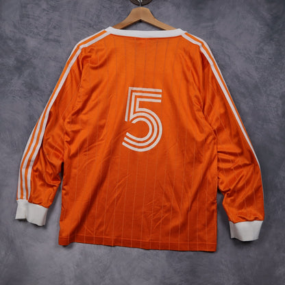 80s Orange Adidas Team Texas Long Sleeve Soccer Jersey 5888
