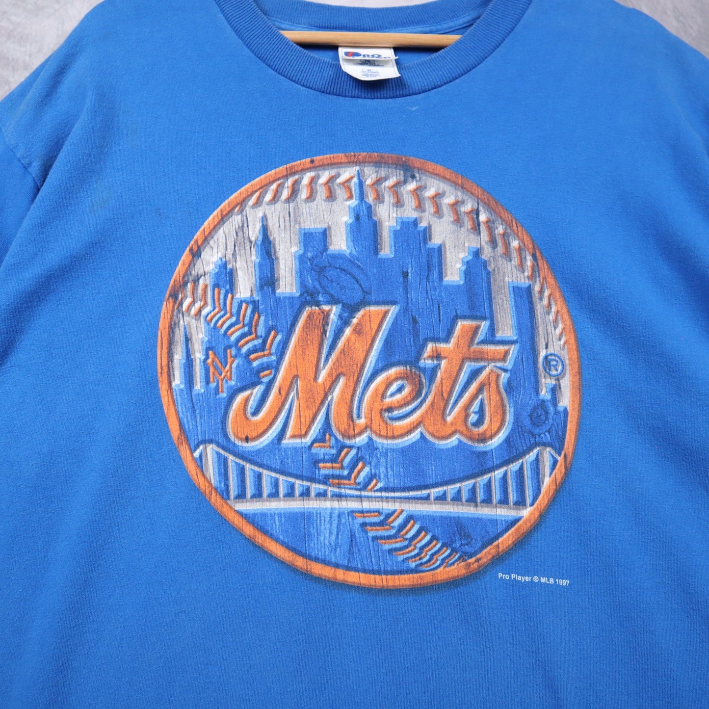 1997 Blue New York Mets Logo Shirt 4679