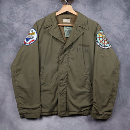 60s Olive Green USN USS Coral Sea A-4B Navy Deck Jacket 5072