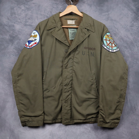 60s Olive Green USN USS Coral Sea A-4B Navy Deck Jacket 5072