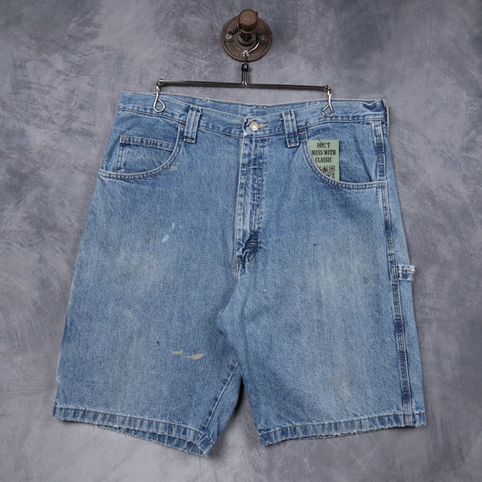 Y2K Light Wash Wrangler Carpenter Denim Shorts 5196