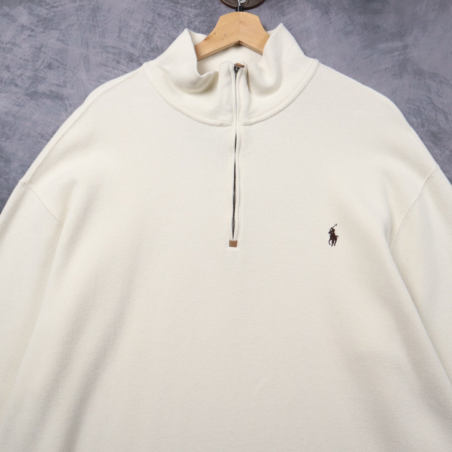 Early 2000s Cream Polo Ralph Lauren Quarter Zip Sweatshirt 5410