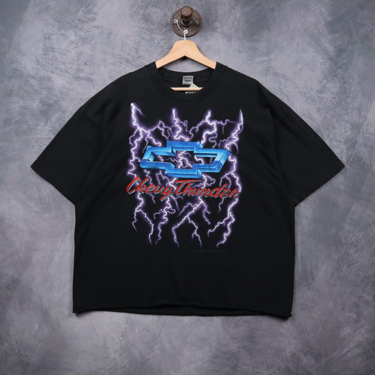 90s Black Chevy Thunder Lightning Shirt 7240