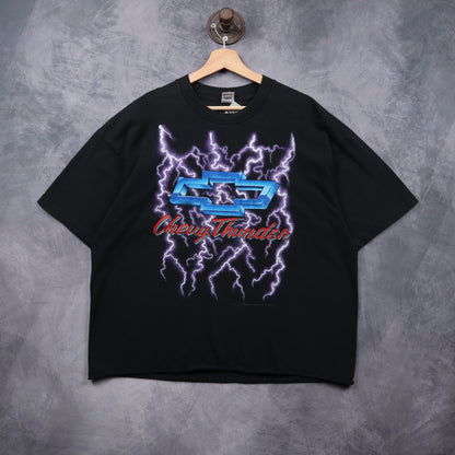 90s Black Chevy Thunder Lightning Shirt 7240