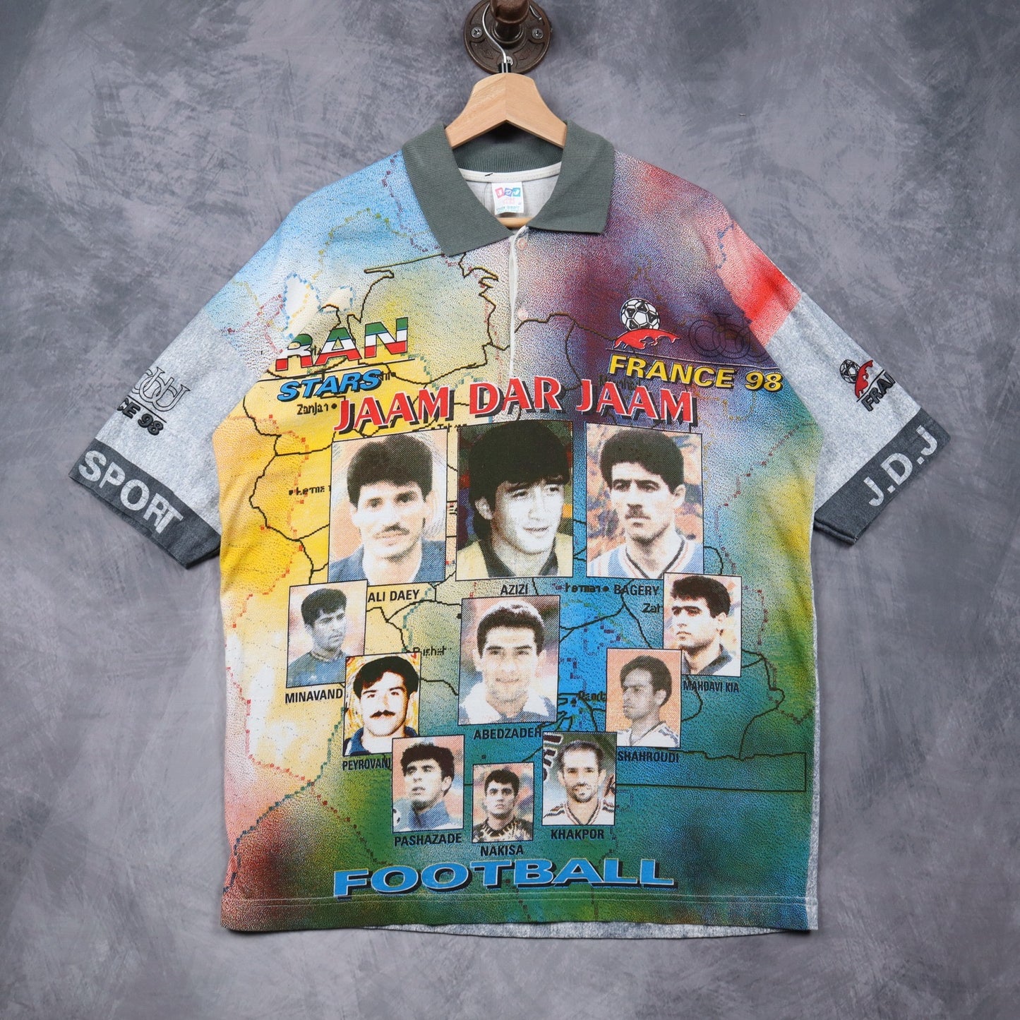 1998 Iran Vs france World Cup Polo Jersey Shirt 4865