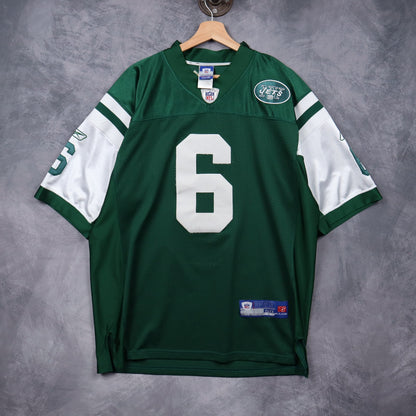 Early 00s Green New York Jets Sanchez #6 Reebok NFL Jersey 6665