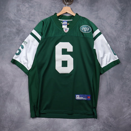 Early 00s Green New York Jets Sanchez #6 Reebok NFL Jersey 6665