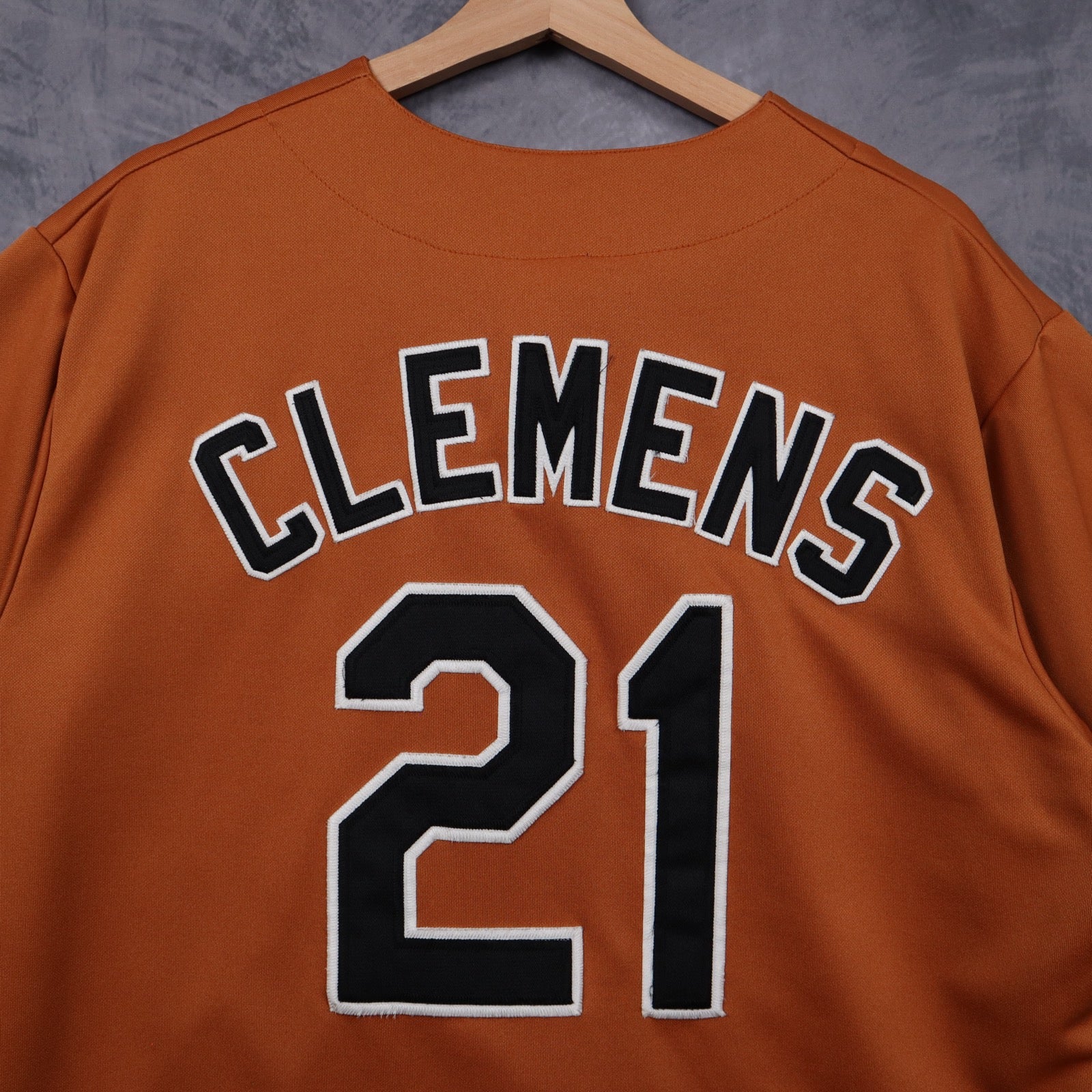00s Burnt Orange Texas Longhorns Roger Clemens Baseball Jersey 5881