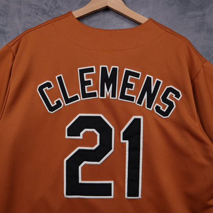 00s Burnt Orange Texas Longhorns Roger Clemens Baseball Jersey 5881