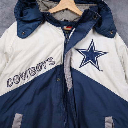 90s Navy Blue Dallas Cowboys Pro Player Hooded Jacket 6516