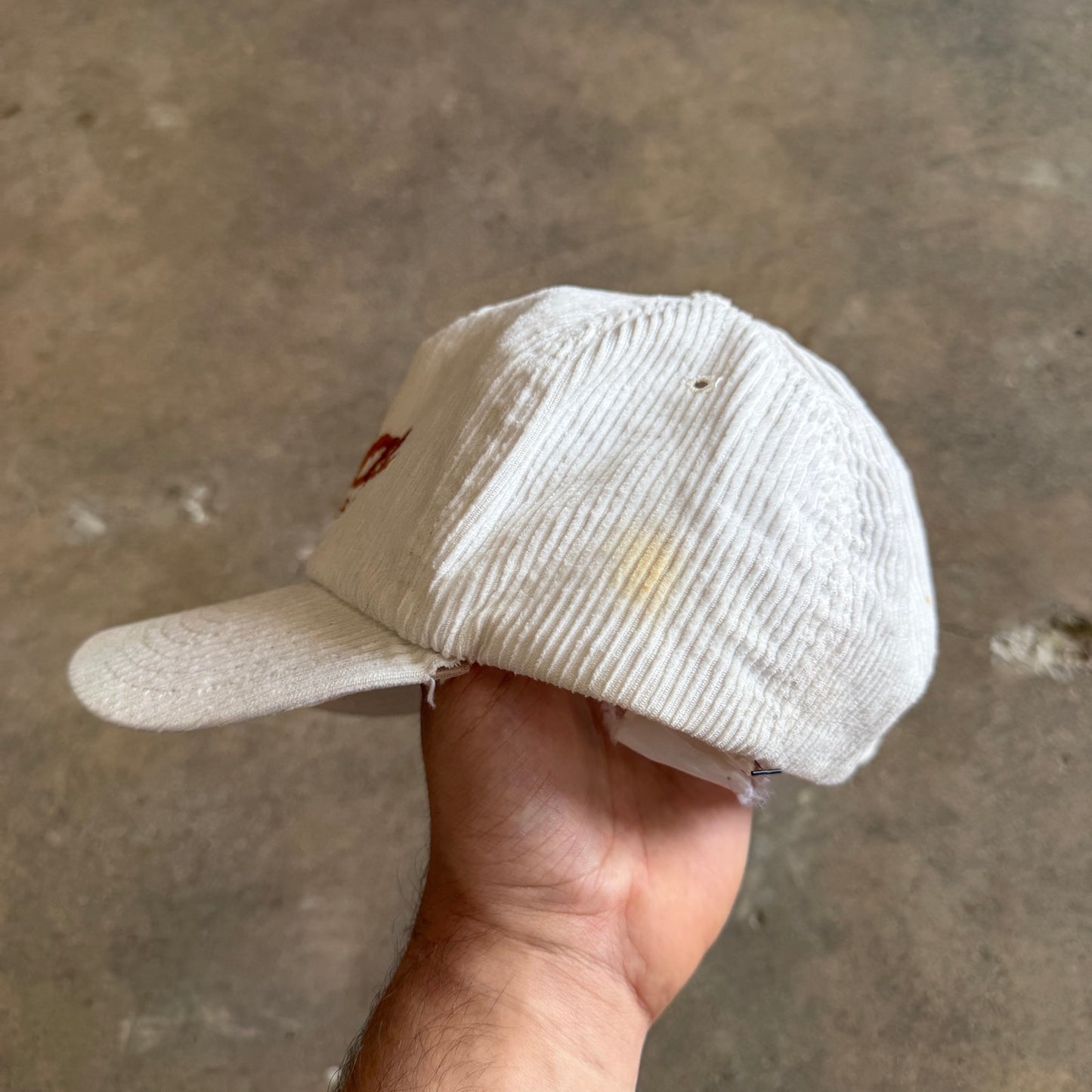 90s White Texas Longhorns Corduroy Hat 5770