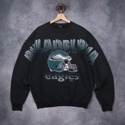 1995 Black Philadelphia Eagles Crewneck Sweatshirt 6491