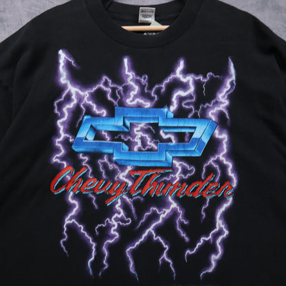 90s Black Chevy Thunder Lightning Shirt 7240