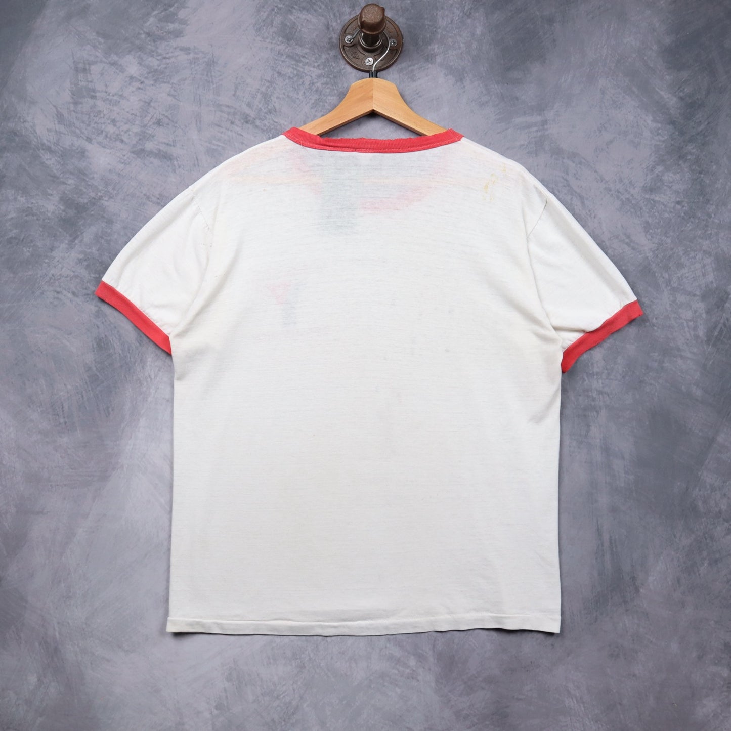 70s White Sunbury YMCA Spring Run Ringer Shirt 5570
