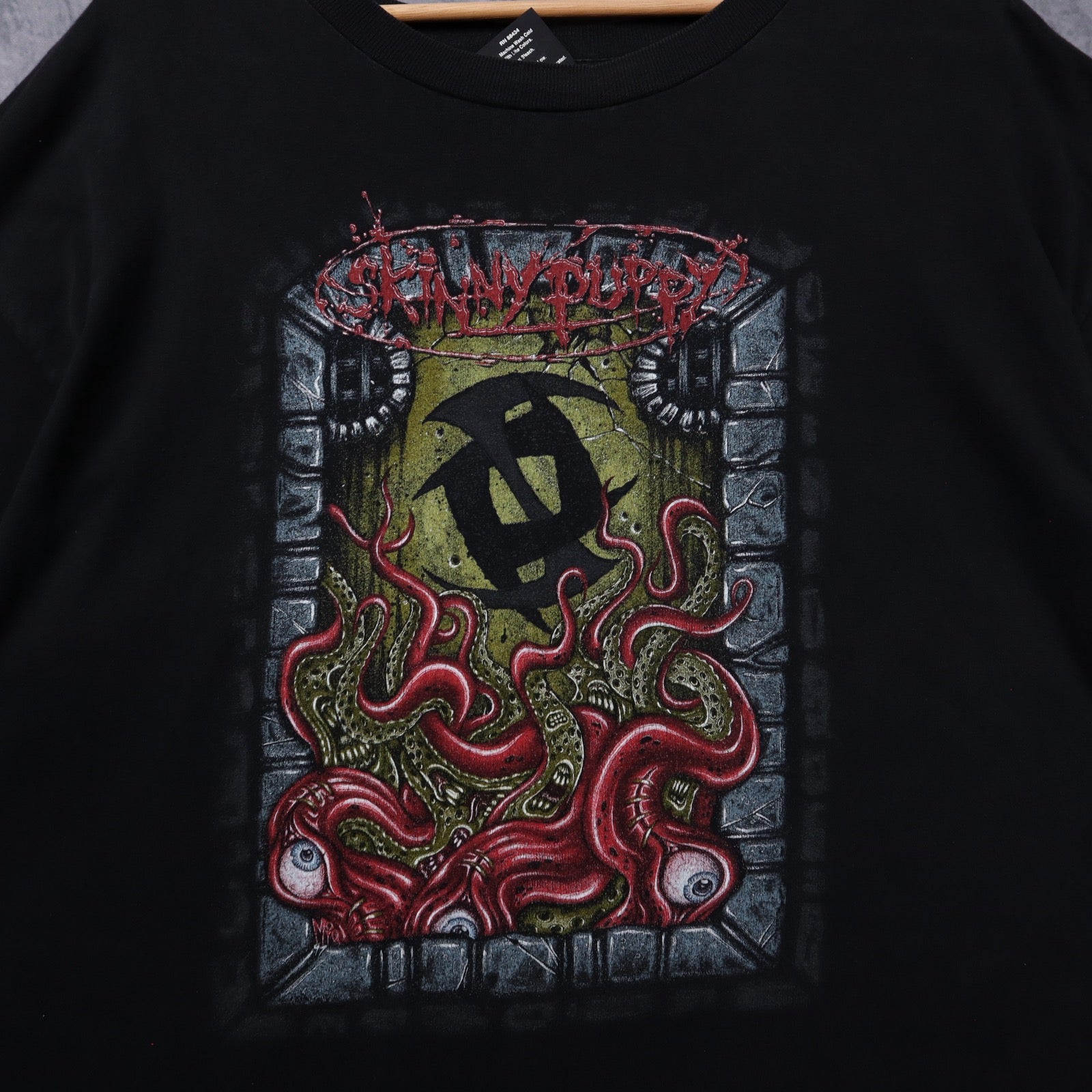 Y2K Black Skinny Puppy Tentacles Shirt 5440