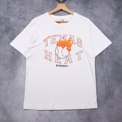 90s White Texas Heat Baseball Shirt 5763