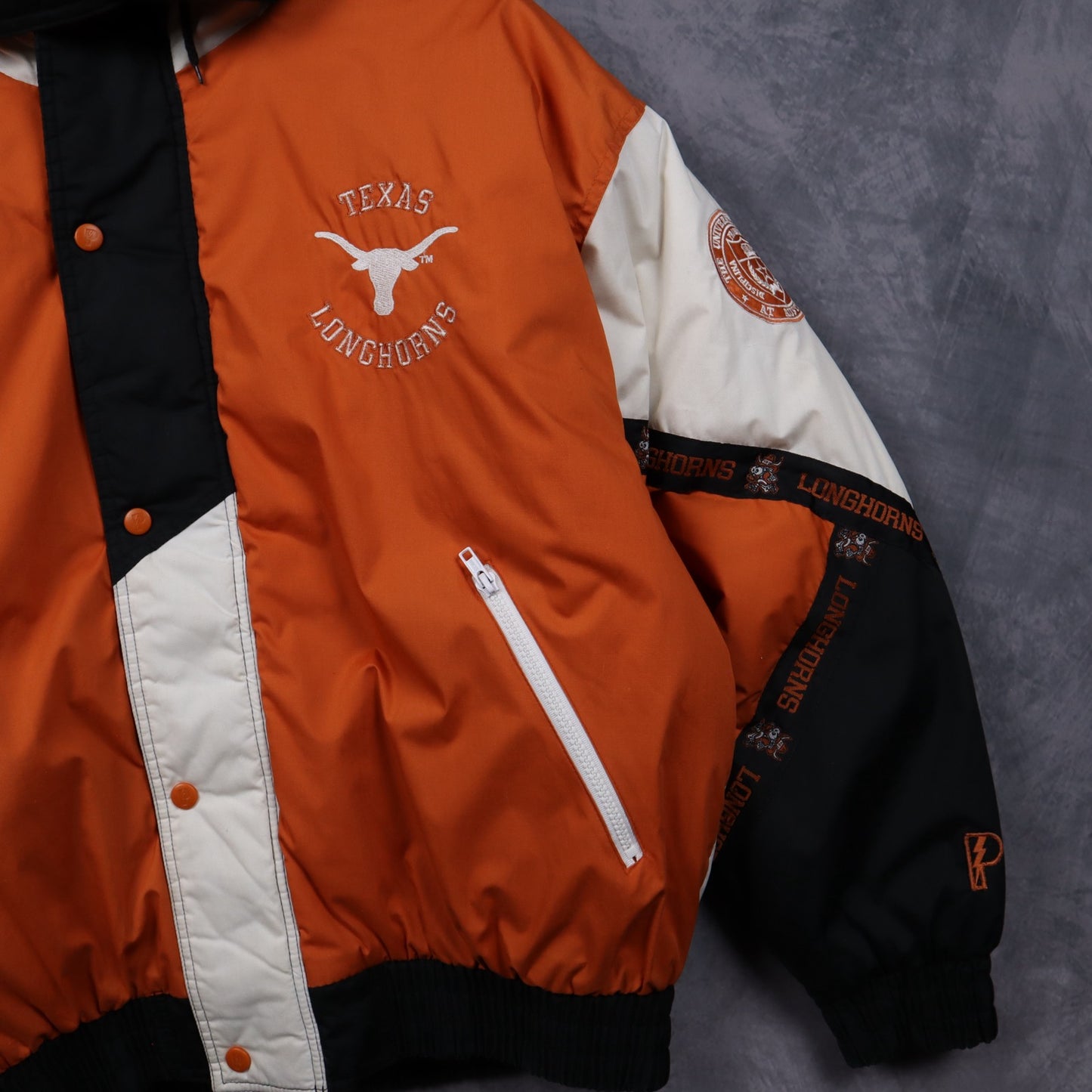 90s Orange Texas Longhorns Hooded Jacket 5914