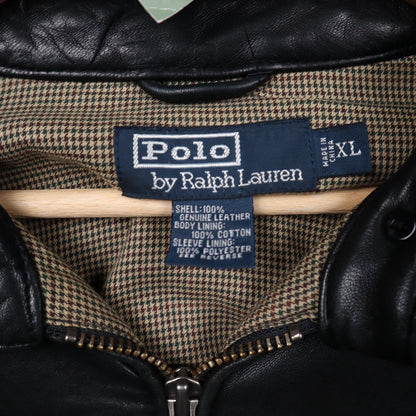 90s Black Polo Ralph Lauren Leather Jacket 5487