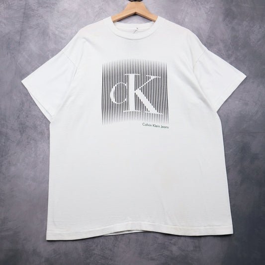 90s White Calvin Klein Jeans CK Logo Shirt 4657