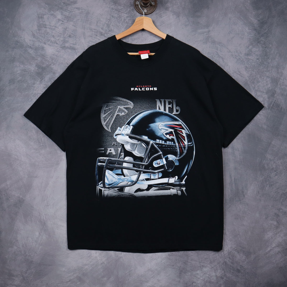 00s Black Atlanta Falcons Helmet Shirt 6775