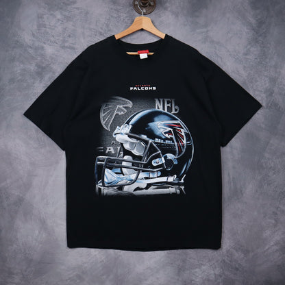 00s Black Atlanta Falcons Helmet Shirt 6775