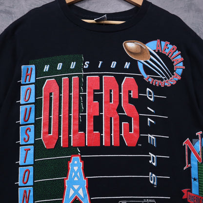1992 Black Houston Oilers Aerial Assault Shirt 6554