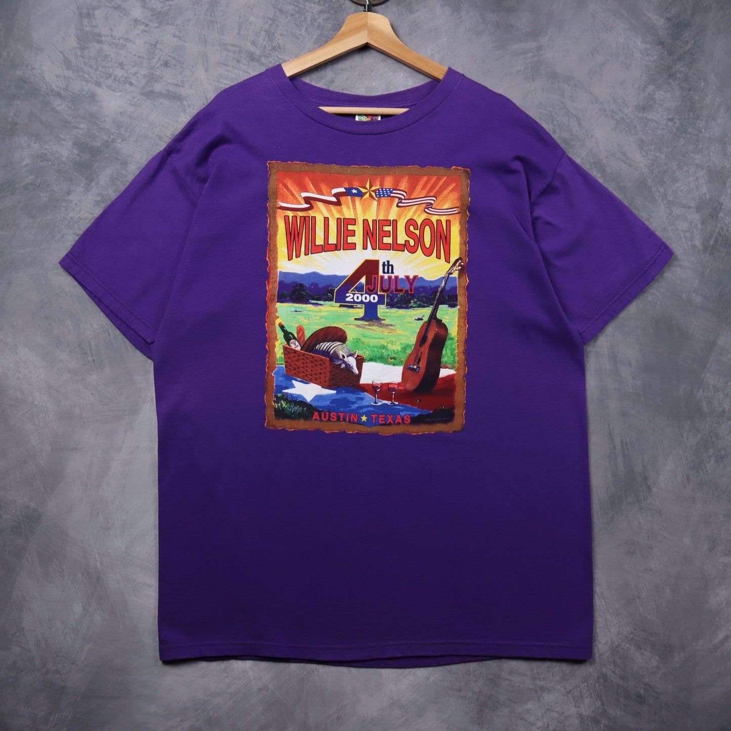 2000 Purple Willie Nelson 4th of July Austin Texas Shirt 5451