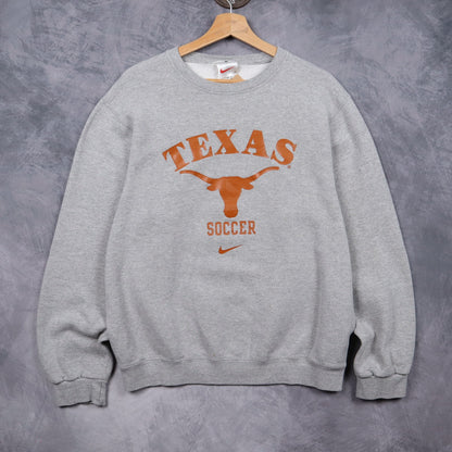 00s Grey Nike Texas Longhorns Soccer Crewneck Sweatshirt 5698
