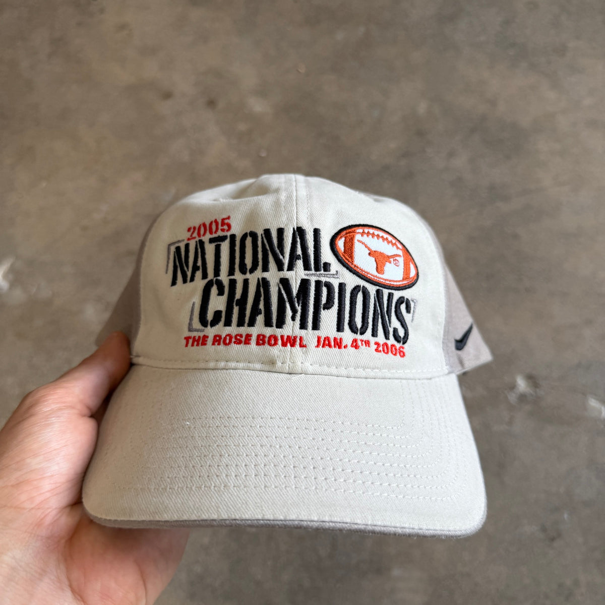 2006 Tan Brown Texas Longhorns National Champions Rose Bowl Hat 5804