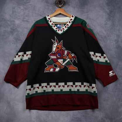 90s Black Phoenix Coyotes Starter Hockey Jersey 4834